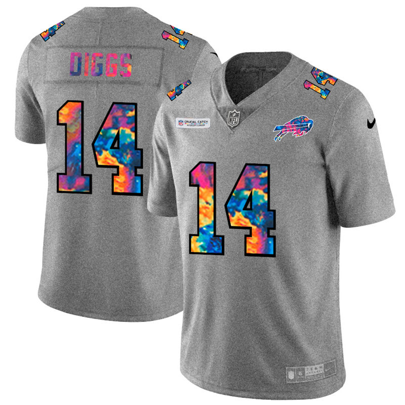 NFL Buffalo Bills #14 Stefon Diggs Men Nike MultiColor 2020  Crucial Catch  Jersey Grey->buffalo bills->NFL Jersey